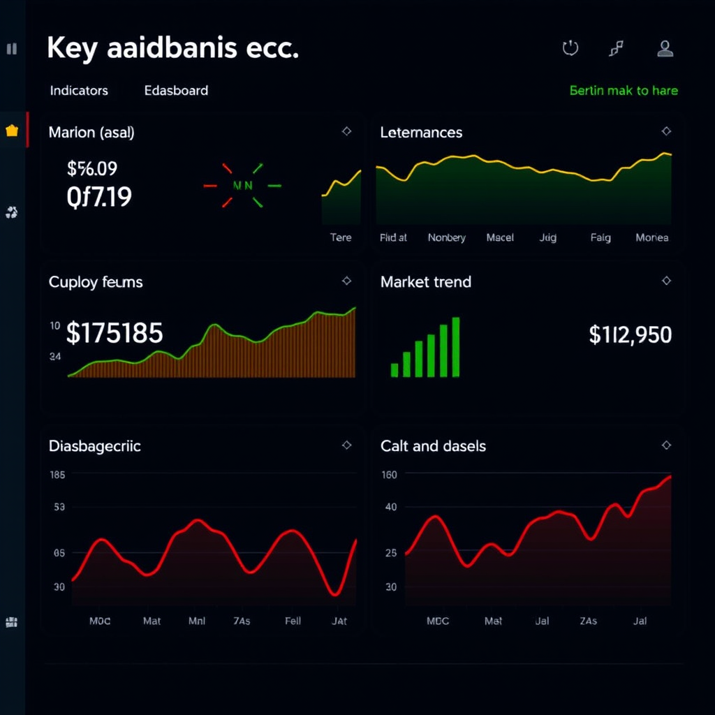 Dashboard displaying key Canadian economic indicators including GDP growth, inflation rates, employment statistics, and market trend analysis with green and red indicators